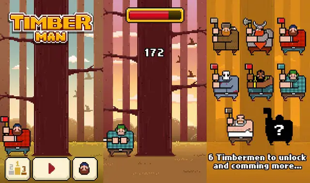 Timberman: nuevo juego adictivo para usuarios móviles (iOS, Android) 1 Gráficos Timberman