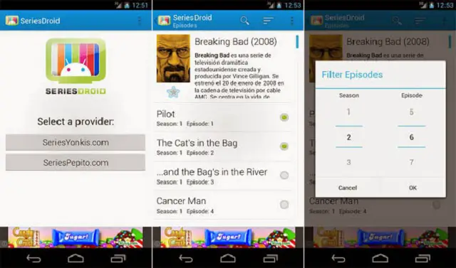 SeriesDroid N aplicación para ver series de TV gratis desde mi smartphone