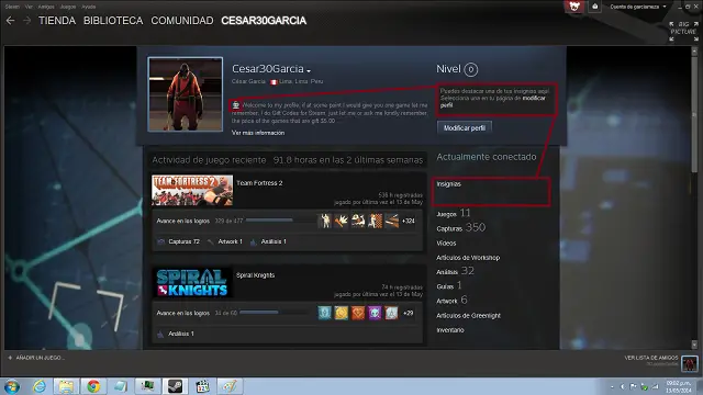 Interfaz de Steam