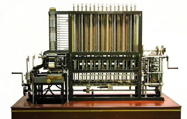 La máquina calculadora de Babbage era también una complicada máquina mecánica.