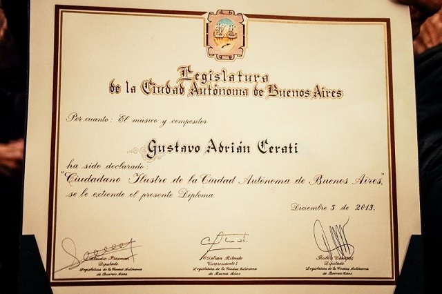 Gustavo Adrián Cerati es nombrado Ciudadano Ilustre de la Ciudad De Buenos Aires