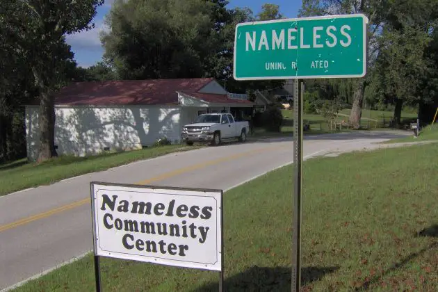 Las ciudades con los nombres más graciosos 7 Nameless, Tenessee