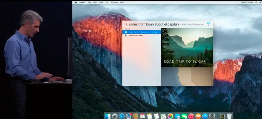 El motivo del nombre del nuevo sistema operativo de Apple: El Capitan 1 Craig Federighi en la presentación de El Capitan de Apple
