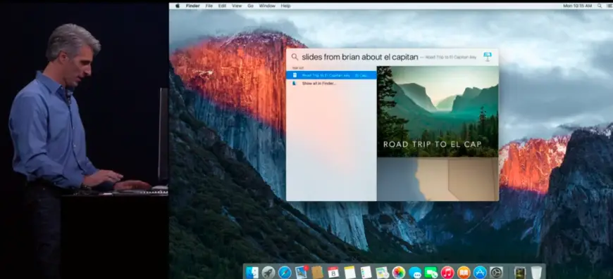 Craig Federighi en la presentación de El Capitan de Apple